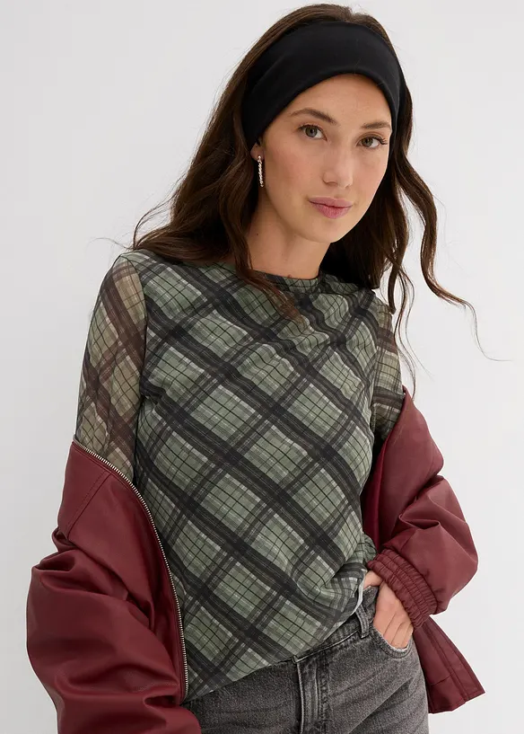Maglia a maniche lunghe in mesh fine, bonprix