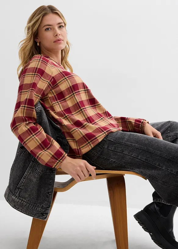Blusa in flanella, bonprix