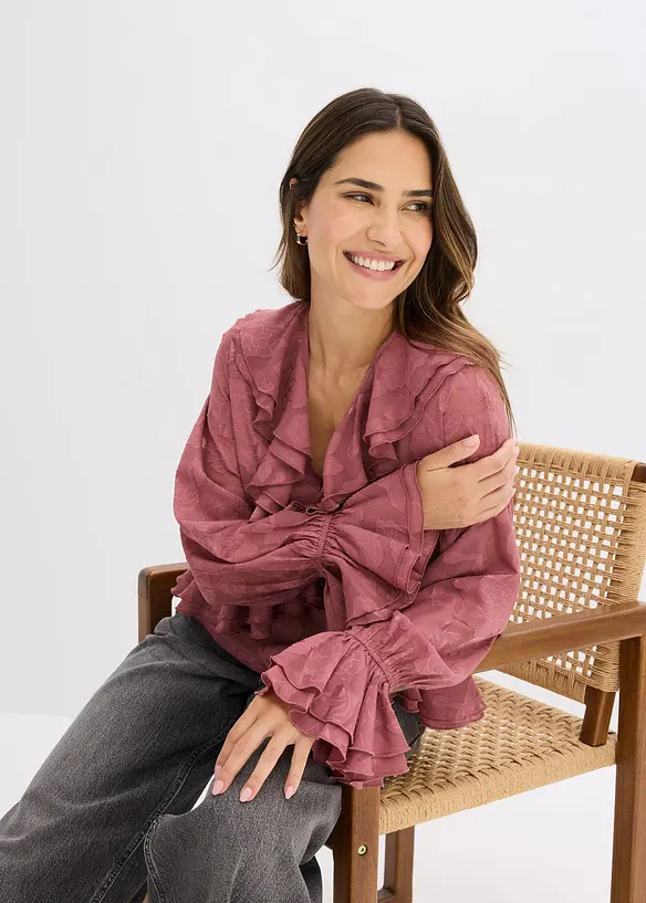 Blusa di chiffon leggermente trasparente, bonprix