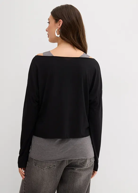 Top e maglia a maniche lunghe in jersey (set 2 pezzi), bonprix