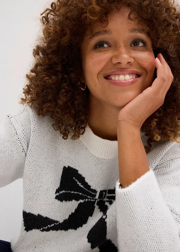 Maglione con fiocco, bonprix