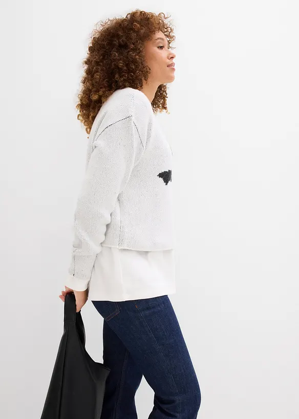 Maglione con fiocco, bonprix