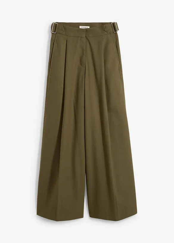Pantaloni con fibbie ai lati in misto viscosa, bonprix