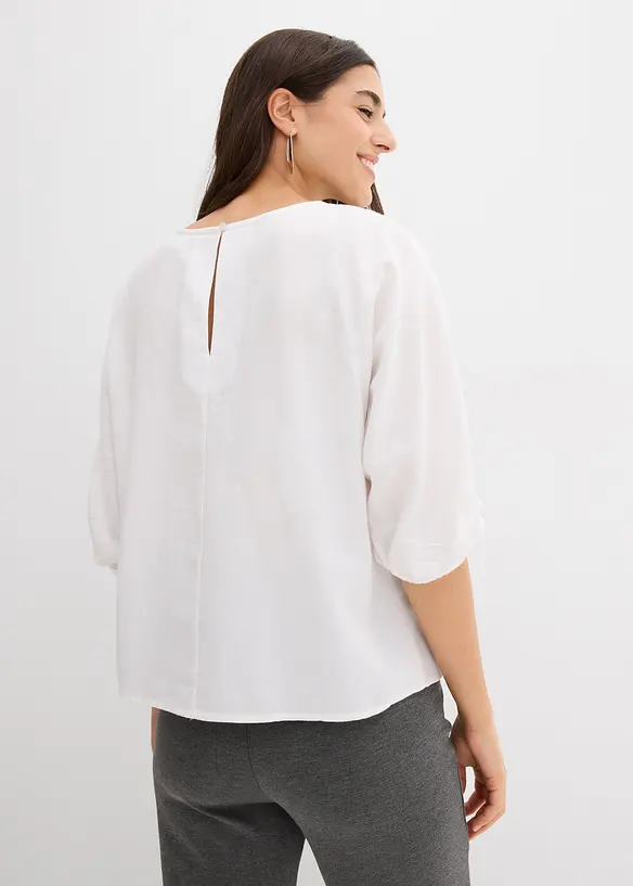 Blusa loose fit in puro cotone, bonprix