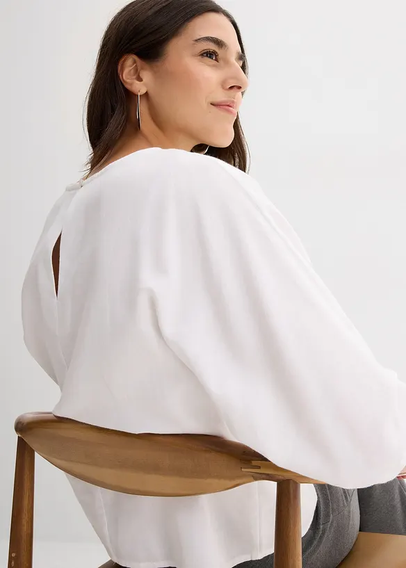 Blusa loose fit in puro cotone, bonprix