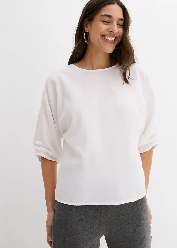Blusa loose fit in puro cotone, bonprix