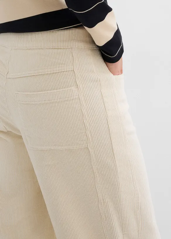 Pantaloni modello barrel in velluto a coste, bonprix
