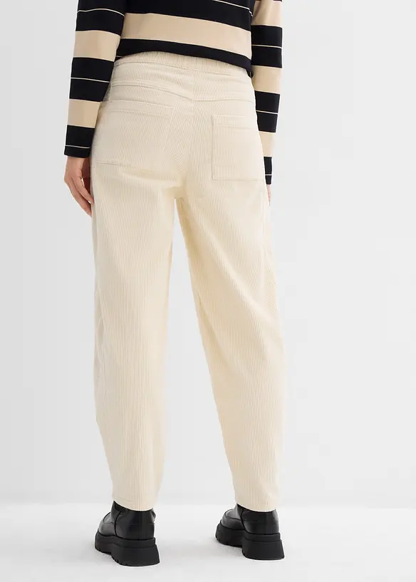 Pantaloni modello barrel in velluto a coste, bonprix