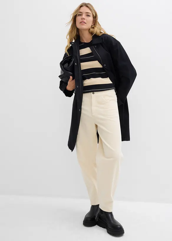 Pantaloni modello barrel in velluto a coste, bonprix