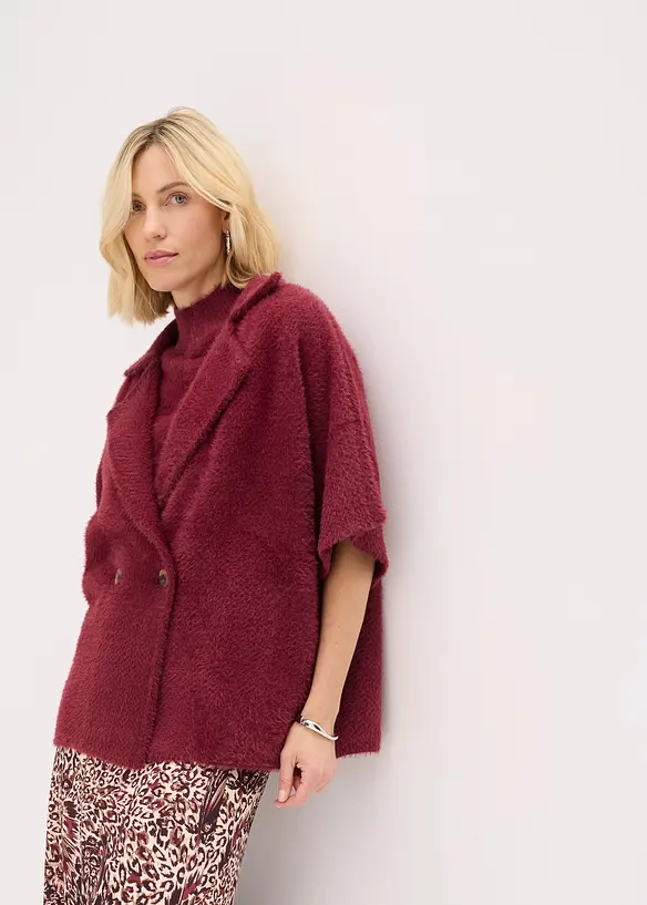 Cardigan in filato effetto piuma, bonprix