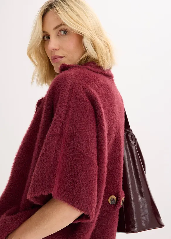 Cardigan in filato effetto piuma, bonprix