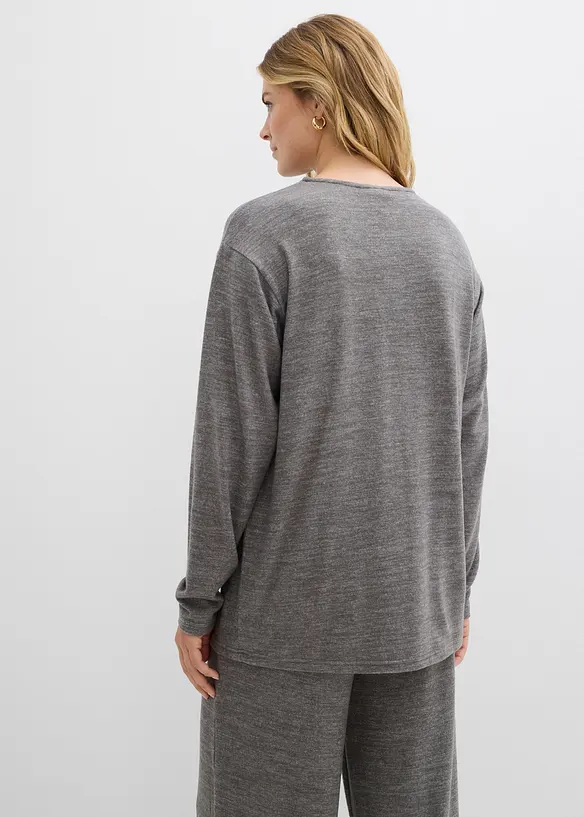 Felpa lunga effetto maglia, bonprix