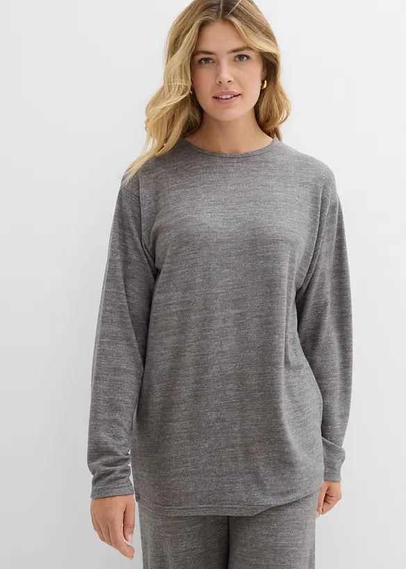 Felpa lunga effetto maglia, bonprix