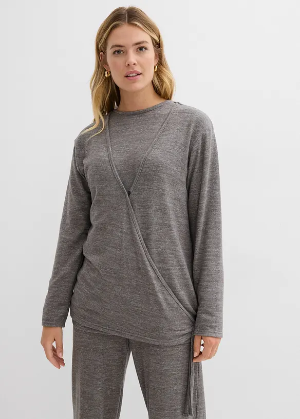 Cardigan incrociato effetto maglia, bonprix