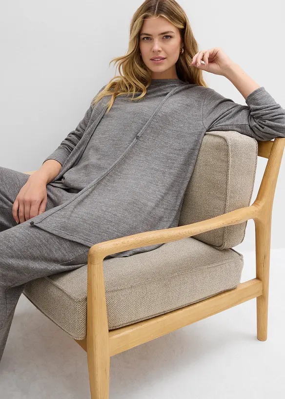 Cardigan incrociato effetto maglia, bonprix