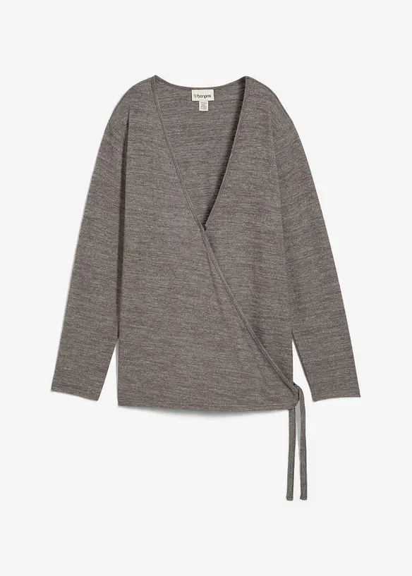 Cardigan incrociato effetto maglia, bonprix