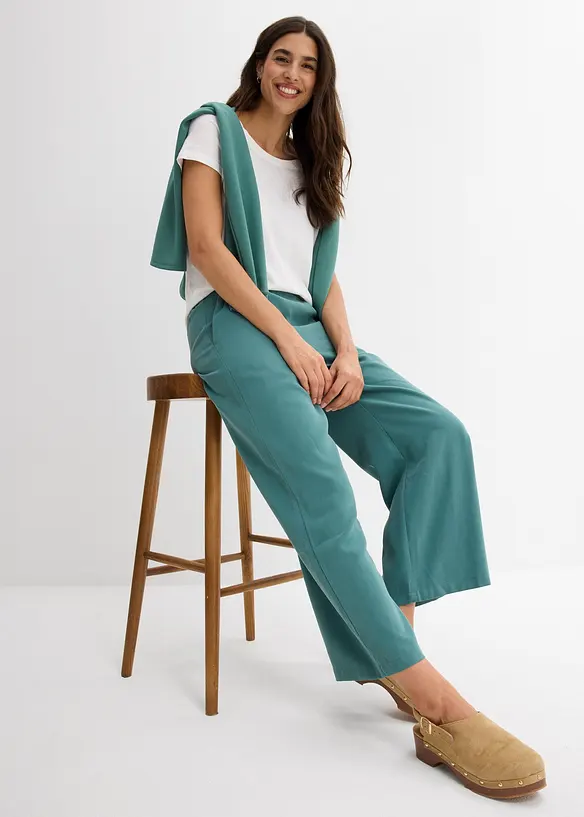 Pantaloni cropped in morbido misto viscosa, bonprix