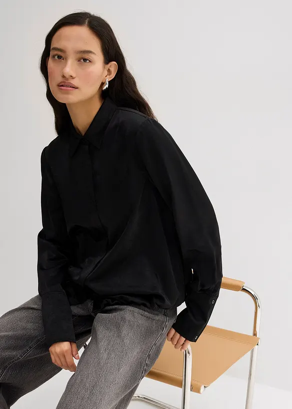 Blusa in satin di misto viscosa, bonprix