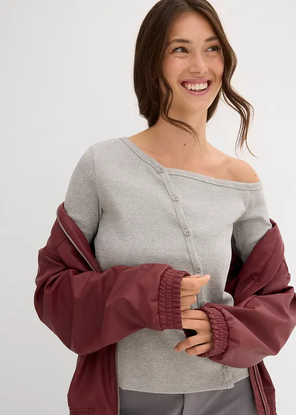 Maglia a costine a maniche lunghe, bonprix