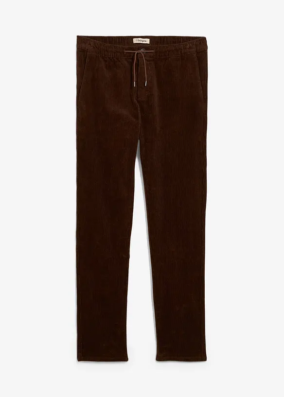Pantaloni elasticizzati di velluto con elastico in vita, regular fit, bonprix