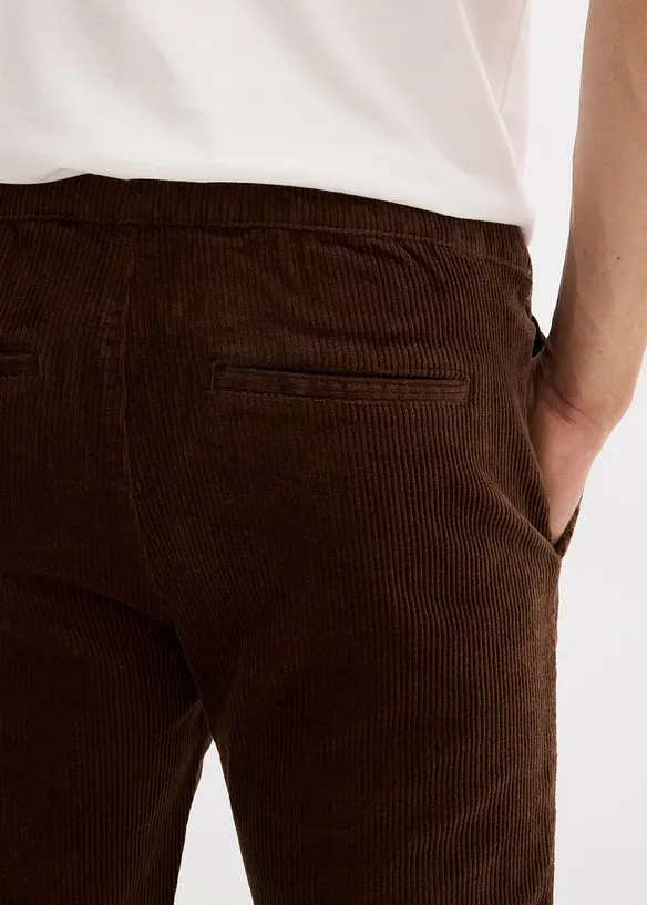 Pantaloni elasticizzati di velluto con elastico in vita, regular fit, bonprix