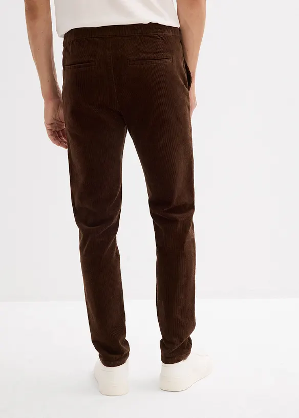Pantaloni elasticizzati di velluto con elastico in vita, regular fit, bonprix
