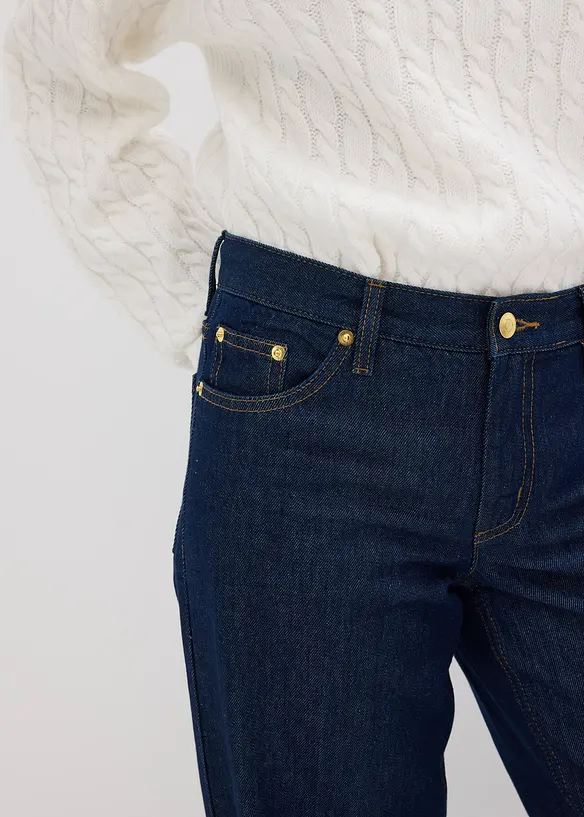 Jeans wide leg, vita media, bonprix