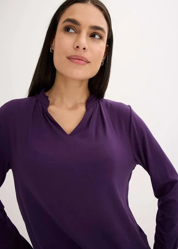 Maglia con colletto dritto, bonprix