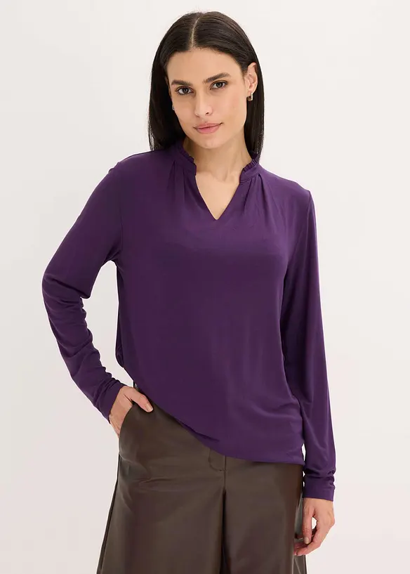 Maglia con colletto dritto, bonprix