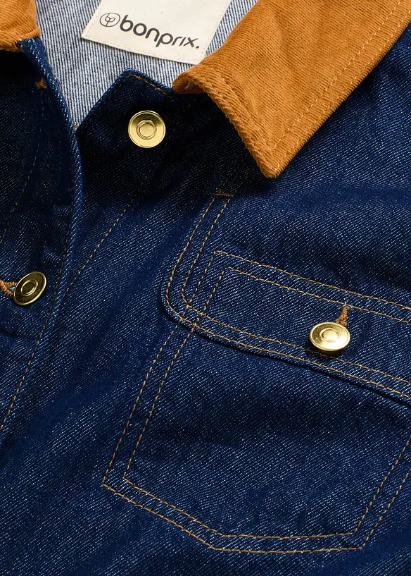 Giacca di jeans con colletto in velluto, bonprix