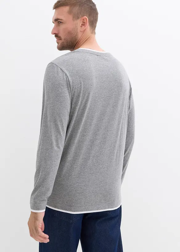Maglia a maniche lunghe con effetto 2 in 1, bonprix
