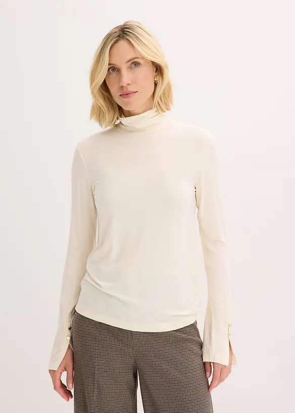 Maglia dolcevita con bottoni decorativi, bonprix