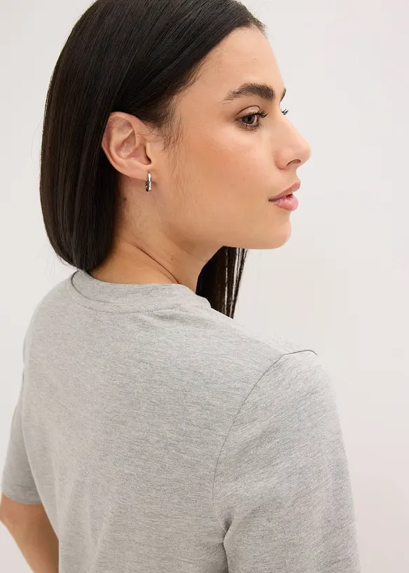 Maglia a mezze maniche con paillettes e stampa, bonprix