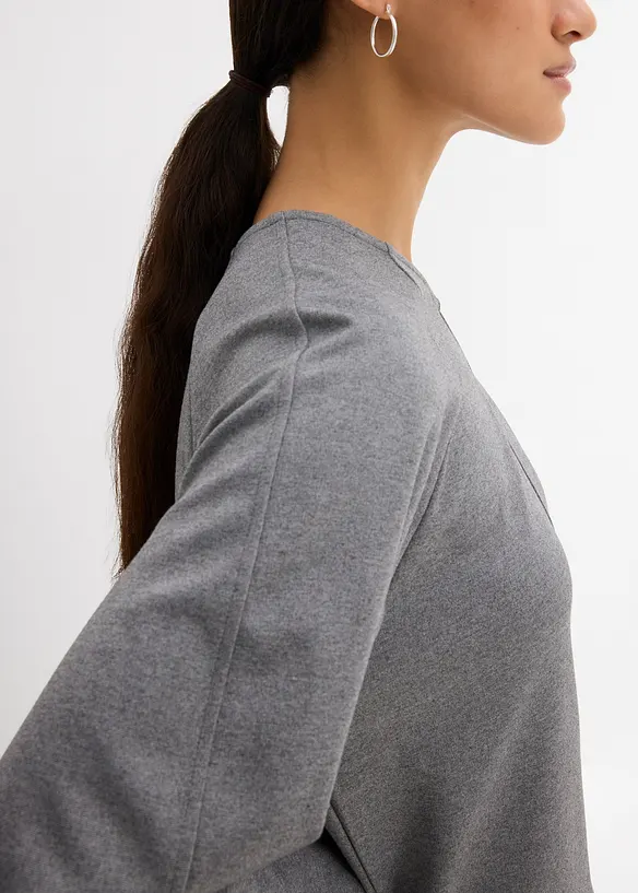 Maglia a maniche lunghe in morbido punto di Roma, bonprix