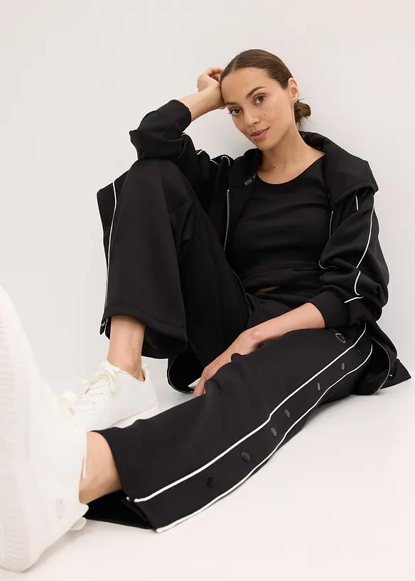 Pantaloni funzionali da jogging con bottoni, ad asciugatura rapida, bonprix