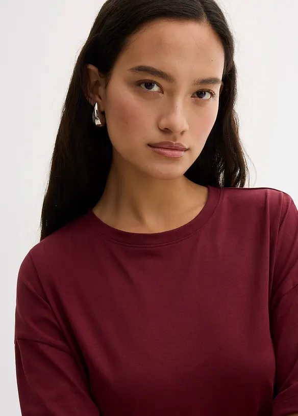T-shirt ampia in misto cotone, bonprix