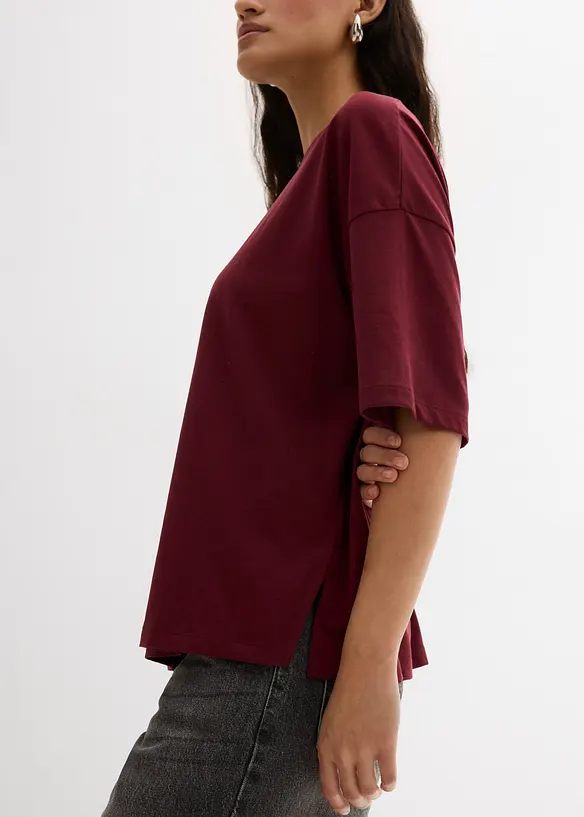 T-shirt ampia in misto cotone, bonprix