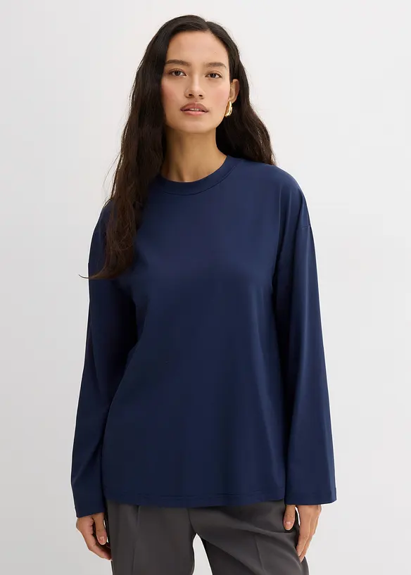 Maglia lunga in tessuto fluido, bonprix
