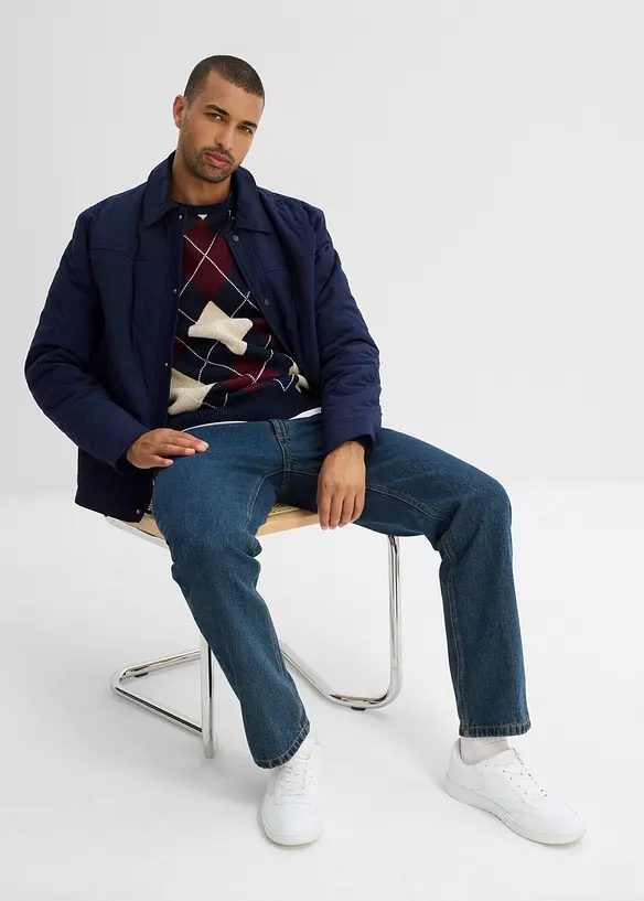 Maglione in puro cotone con motivo a losanghe, bonprix