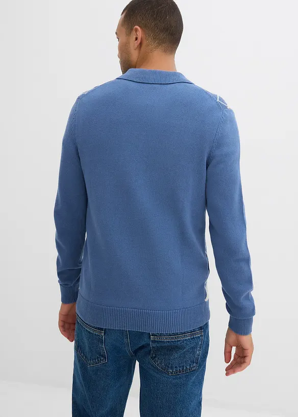Maglione in puro cotone con motivo a losanghe, bonprix