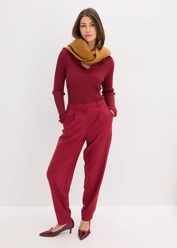 Maglia in filato fine con colletto raffinato, bonprix