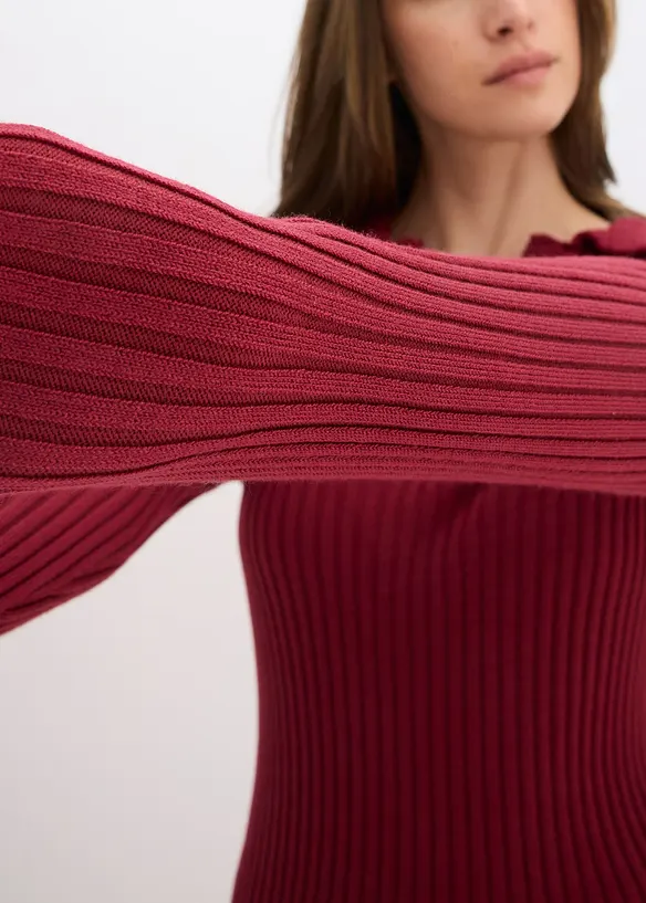 Maglia in filato fine con colletto raffinato, bonprix