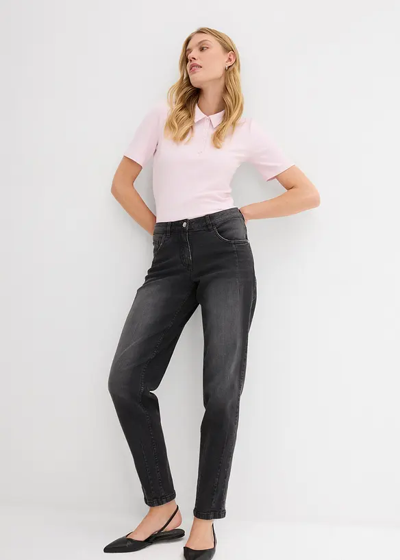 Jeans barrel, vita media, bonprix