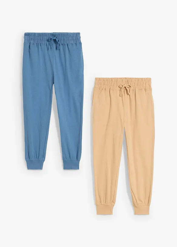 Pantaloni da jogging in puro cotone biologico (pacco da 2), bonprix