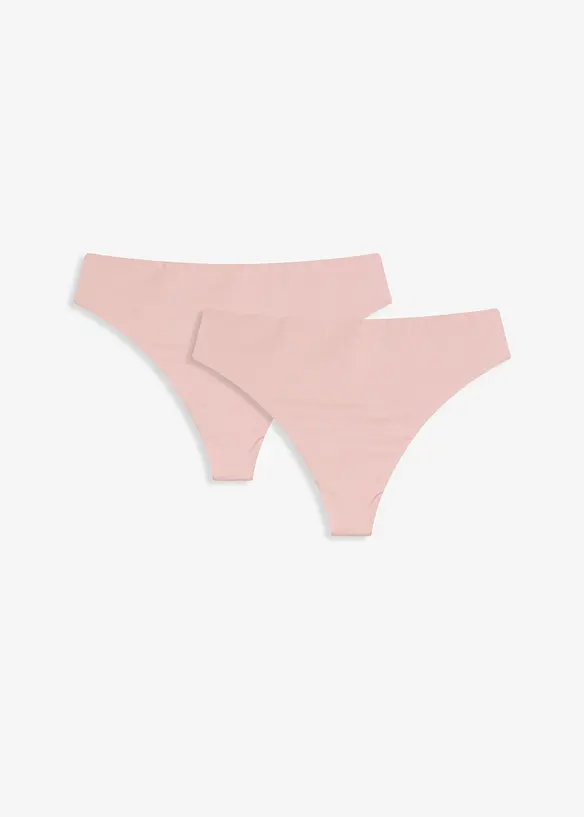 Perizoma a vita alta con effetto lucido (pacco da 2), bonprix