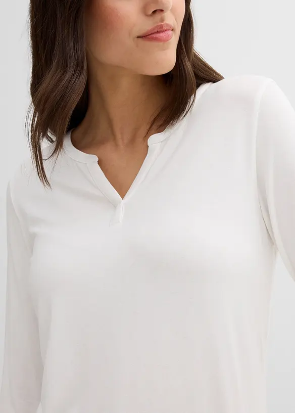 Maglia a maniche lunghe in misto viscosa morbido, bonprix