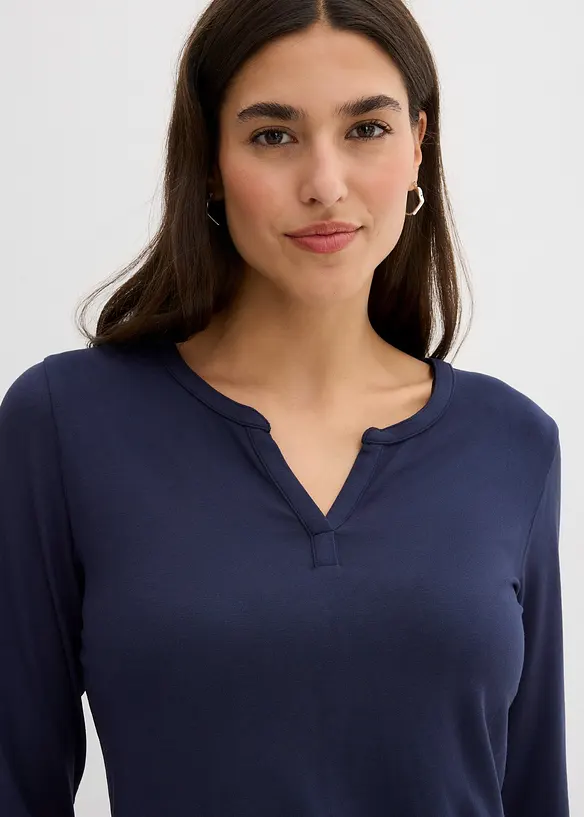 Maglia a maniche lunghe in misto viscosa morbido, bonprix
