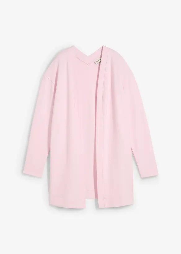 Felpa con zip lunga in misto cotone morbido, bonprix