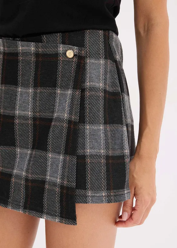 Gonna-pantalone corta con bottone gioiello, bonprix