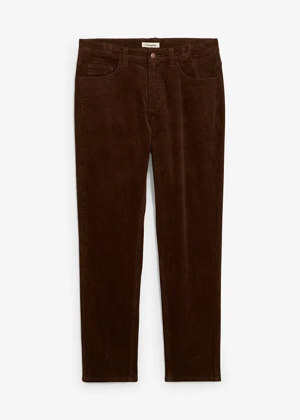 Pantaloni in velluto elasticizzato dal taglio comfort, slim fit, bonprix
